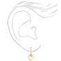 Gold Plated 1&#39;&#39; Open Heart Drop Earrings,