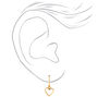 Gold Plated 1&#39;&#39; Open Heart Drop Earrings,