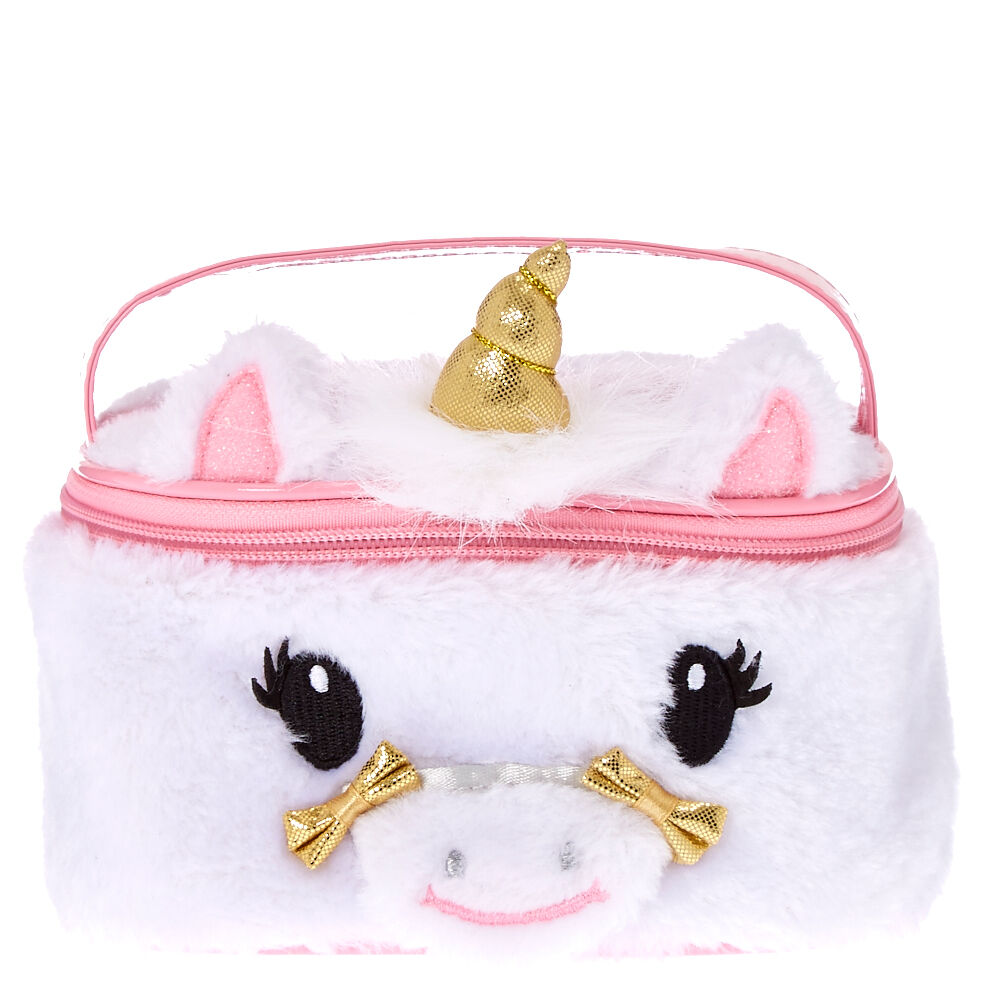 Claire's Club Ariella the Unicorn Makeup Bag - White,
