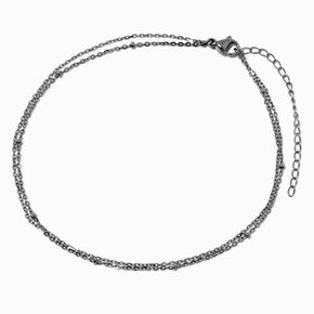 Silver-tone Stainless Steel Multi-Strand Ball Chain Anklet,