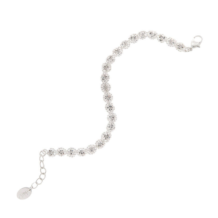Rhinestone Studded Tennis Bracelet Claire S Us Rhinestone Studded Tennis Bracelet