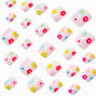 Multicolored Daisy Square Press On Faux Nail Set - 24 Pack,