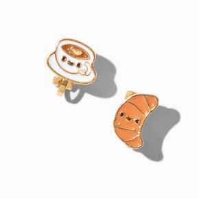 Boucles d&#39;oreilles croissant et latte &agrave; clip,