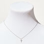 C LUXE by Claire&#39;s Sterling Silver 1/20 ct. tw. Lab Grown Diamond Cross Pendant Necklace,