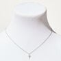 C LUXE by Claire&#39;s Sterling Silver 1/20 ct. tw. Lab Grown Diamond Cross Pendant Necklace,