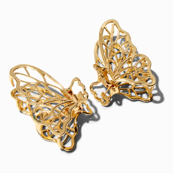 Gold Filigree Butterfly Hair Claws - 2 Pack,
