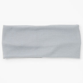 Flat Ribbed Headwrap - Grey,