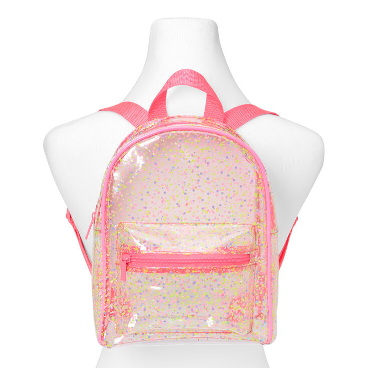 Neon Confetti Clear Mini Backpack,