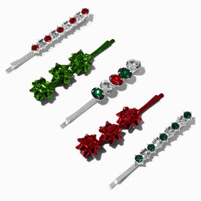 Gift Bows &amp; Gemstones Hair Pins - 5 Pack,