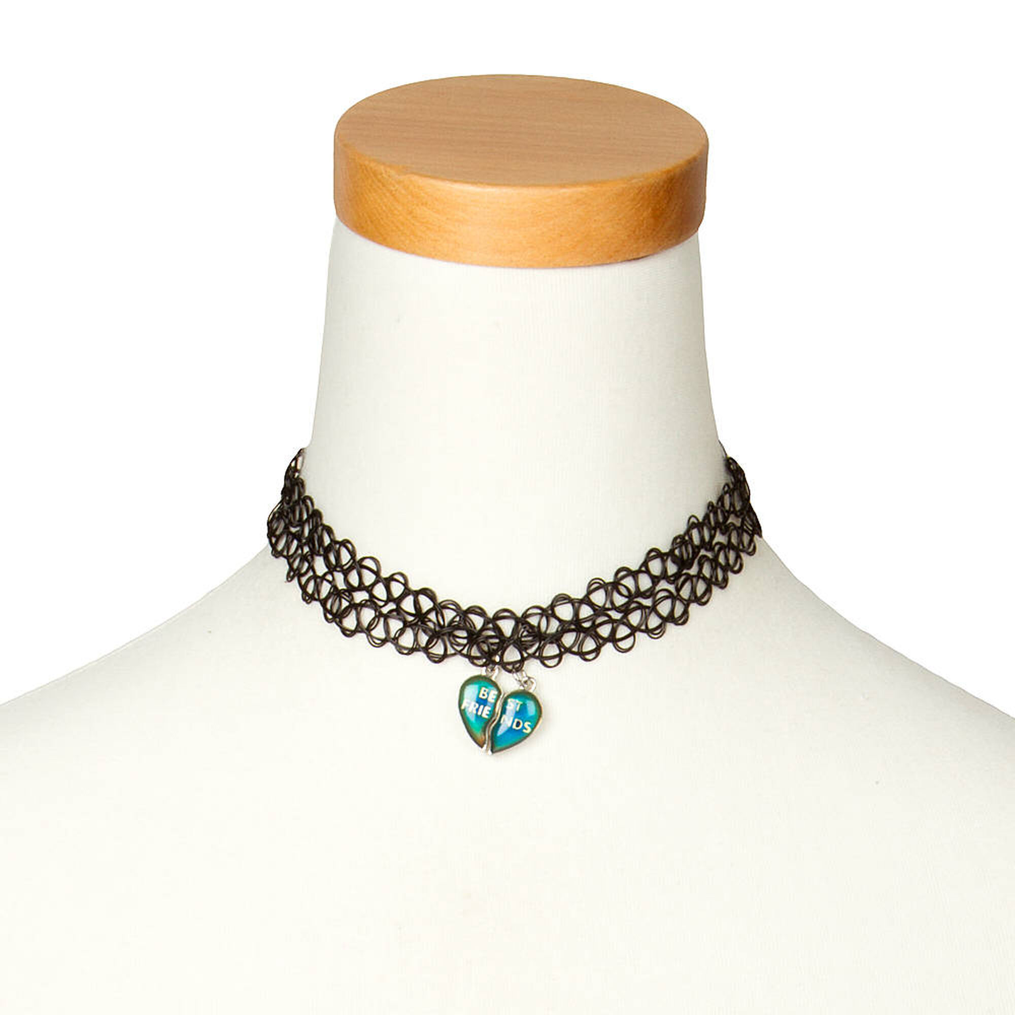 Best Friends Mood Heart Pendant Tattoo Choker Necklaces
