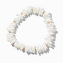 White Stacked Shell Stretch Bracelet,