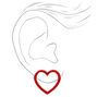 Silver Red Heart Cutout Stud Earrings,