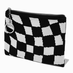 Black &amp; White Checkerboard Catchall Clutch,