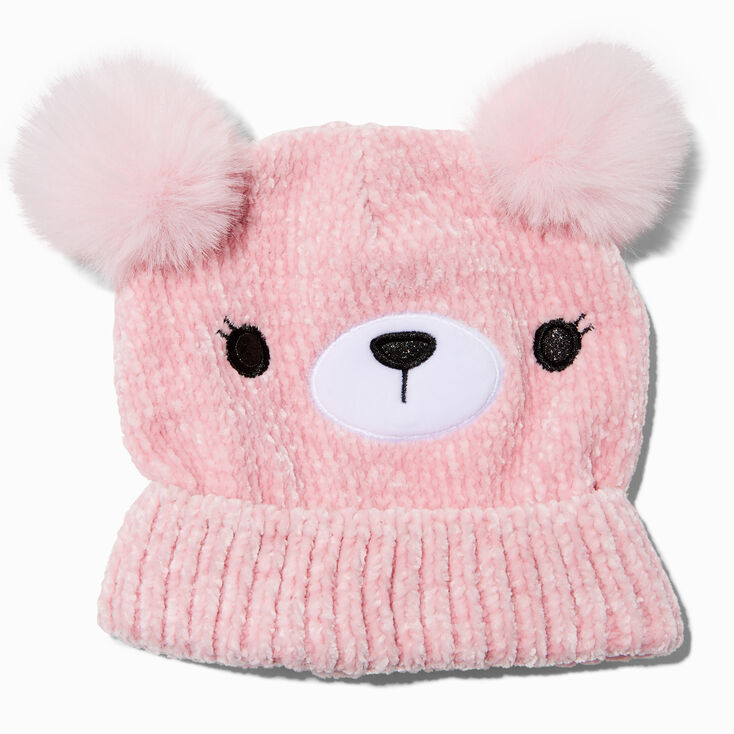 Claire&#39;s Club Pink Bear Beanie,