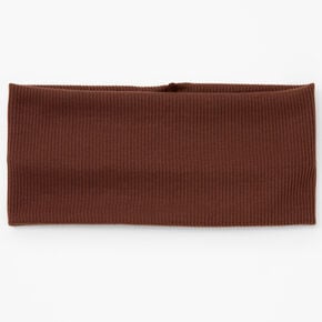 Flat Ribbed Headwrap - Brown,