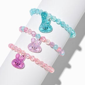 Claire&#39;s Club Bunny Beaded Stretch Bracelets - 3 Pack,