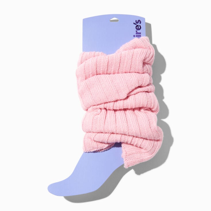 Blush Pink Sweater-Knit Leg Warmers,