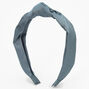 Satin Knotted Headband - Stone Blue,