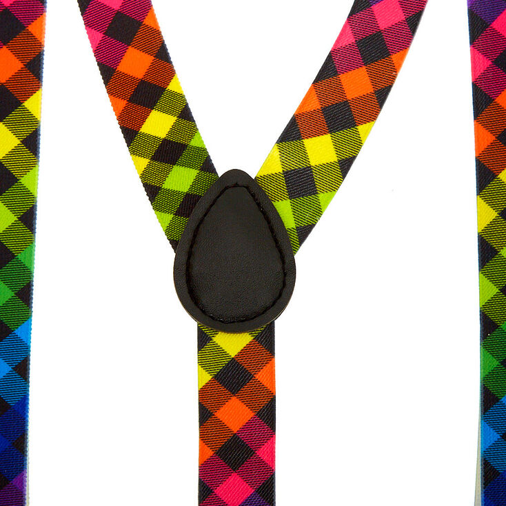 Rainbow Checkered Suspenders,
