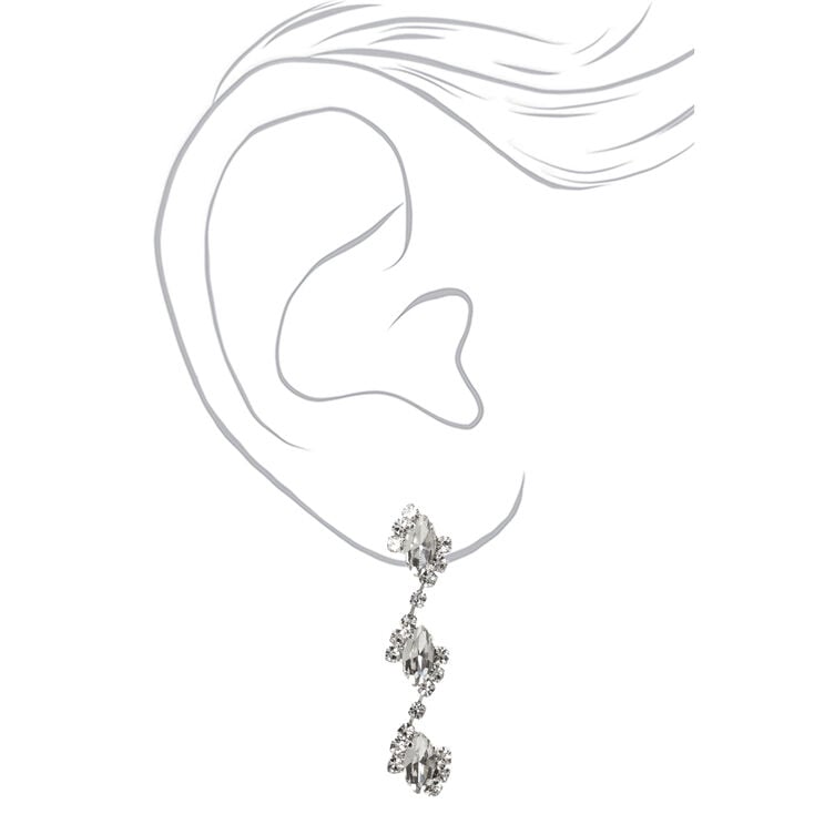 Silver Rhinestone Eye Leaf Jewelry Set - 2 Pack,