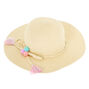 Claire&#39;s Club Pom Pom Floppy Straw Hat - Tan,