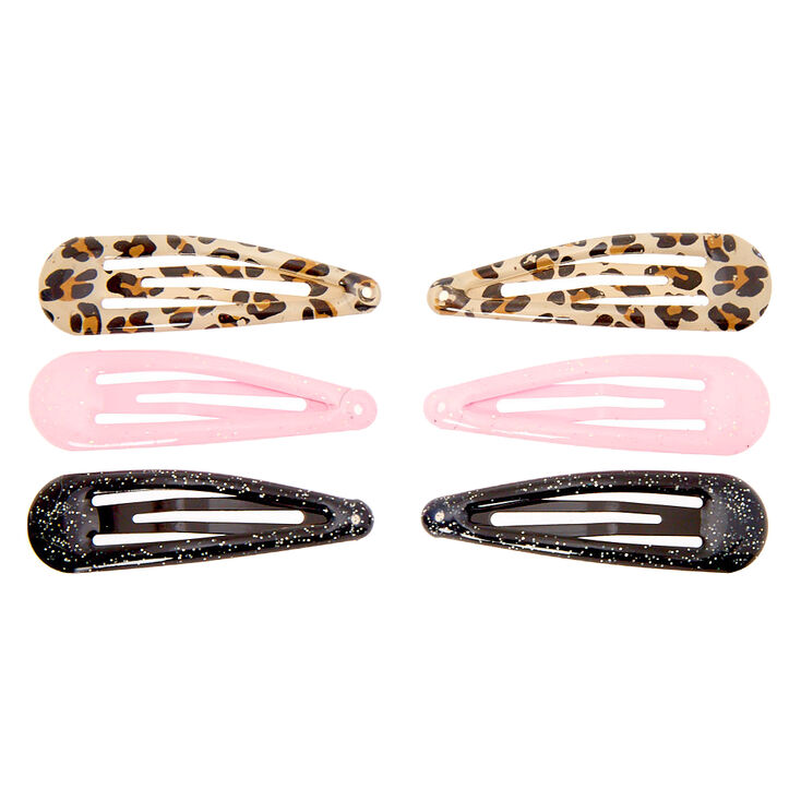 Claire's Club Leopard Print Snap Hair Clips - 6 Pack | Claire's US