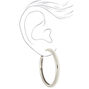 Silver 80MM Tube Hoop Earrings,