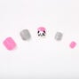Faux ongles autocollants carr&eacute;s panda - Rose, lot de 24,