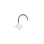 20G Silver-tone Titanium Cubic Zirconia Nose Stud,