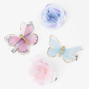 Claire&#39;s Club Flower Butterfly Hair Barrettes - 4 Pack,