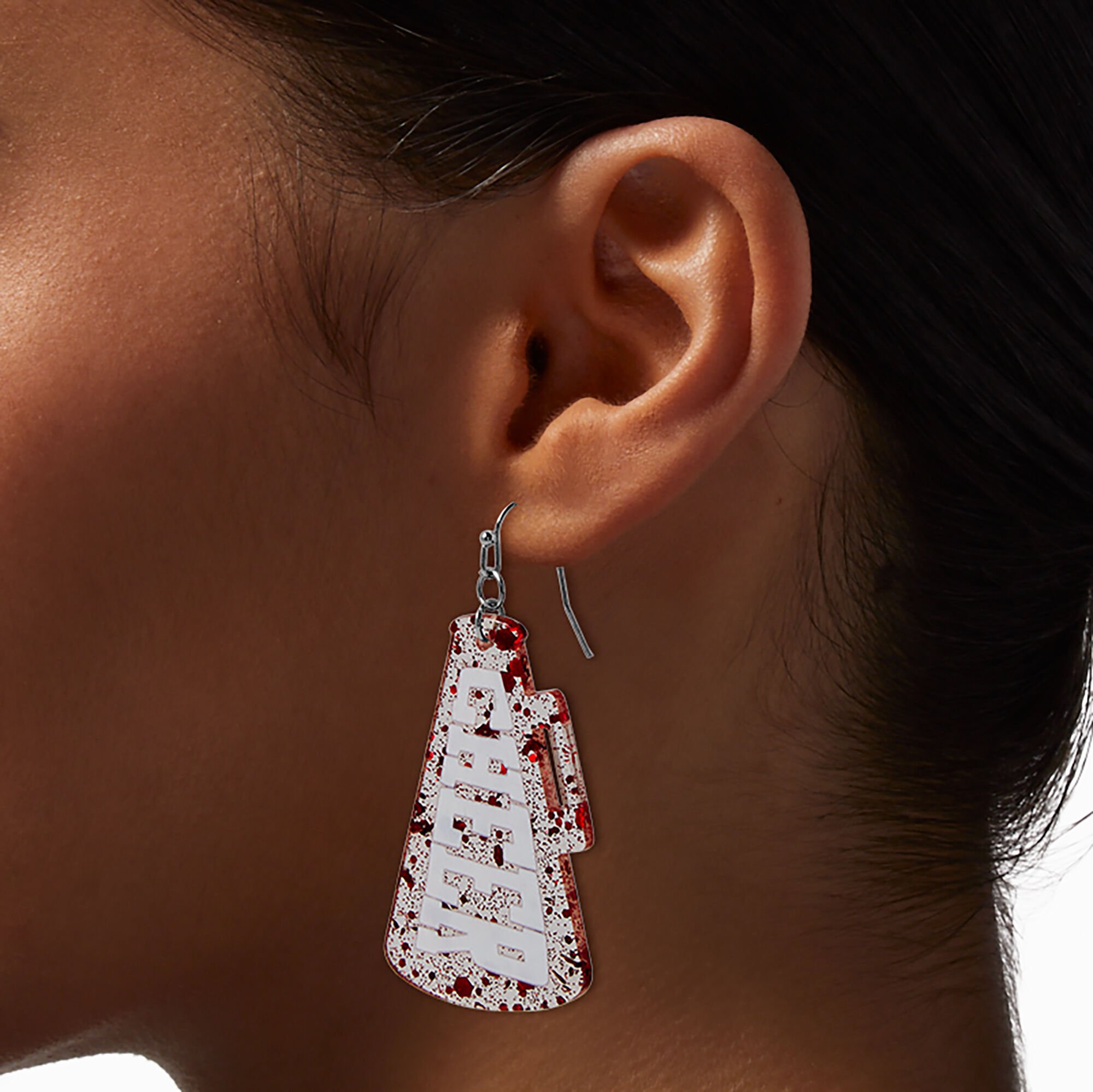 Cheer Megaphone Drop Earrings,