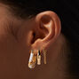 Boucles d&rsquo;oreilles superposables en forme de U effet marbr&eacute; couleur dor&eacute;e - Lot de 3,