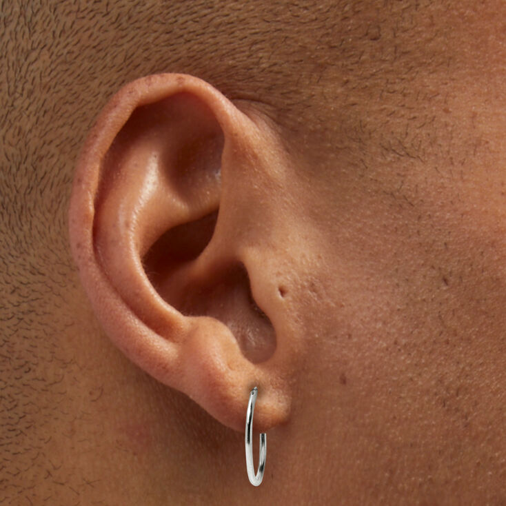 Sterling Silver 16MM Hinge Hoop Earrings,