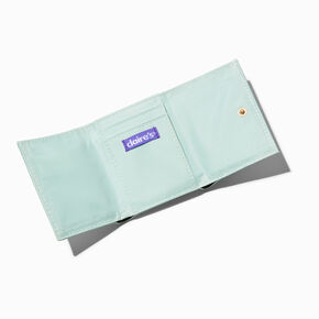 Mushroom Emblem Mint Green Trifold Wallet,