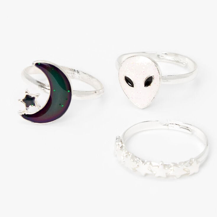 Celestial Mood Rings - Silver, 3 Pack,