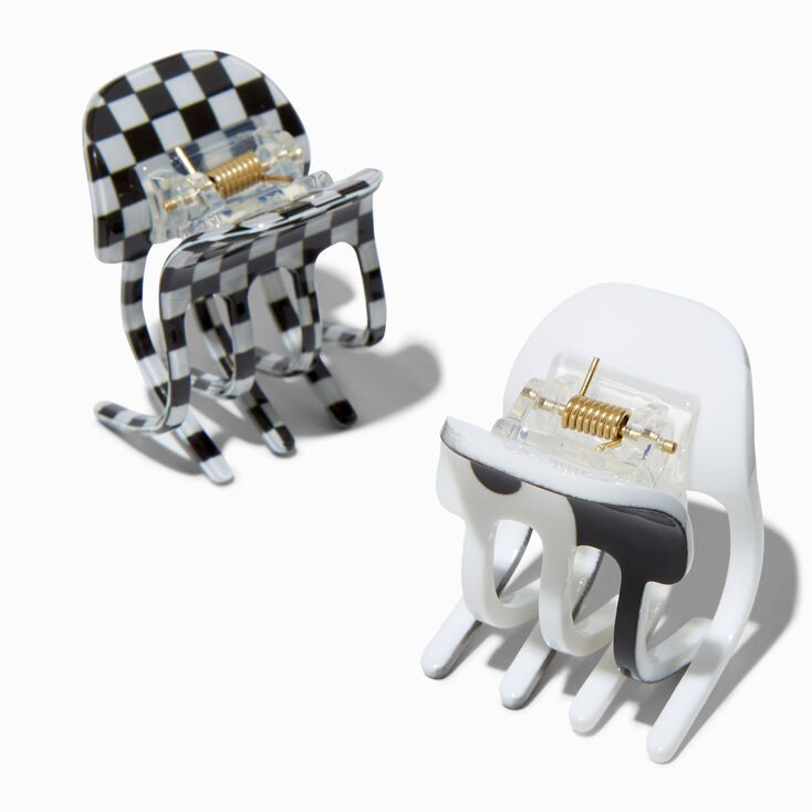 Yin Yang &amp; Checkerboard Small Hair Claws &#40;2 Pack&#41;,