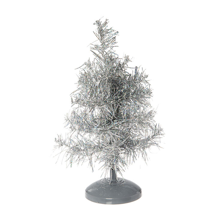 mini silver tinsel christmas tree claire s us mini silver tinsel christmas tree