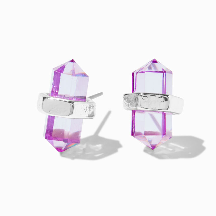 Purple Mystical Gem Stud Earrings,