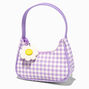 Claire&#39;s Club Purple Gingham Daisy Handbag,