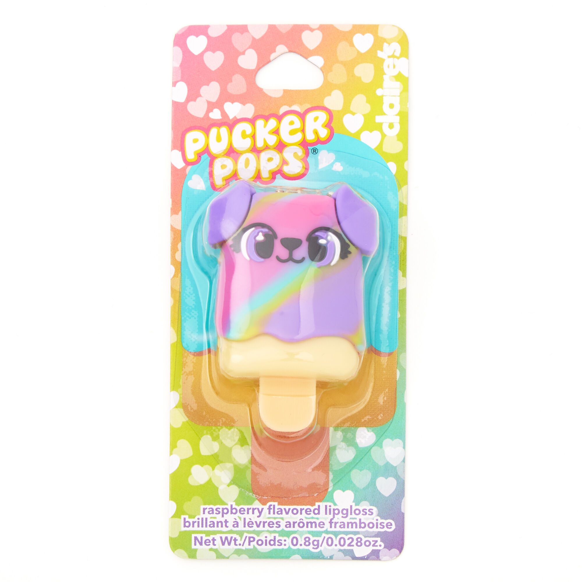 Pucker Pops® Dottie the Puppy Rainbow Lip Gloss - Raspberry,