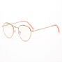 Solar Blue Light Reducing Round Clear Lens Frames - Gold,