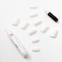 Faux ongles carr&eacute;s brillants - Blanc, lot de 24,