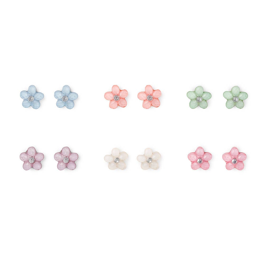 Pastel Flower Stud Earrings 6 Pack