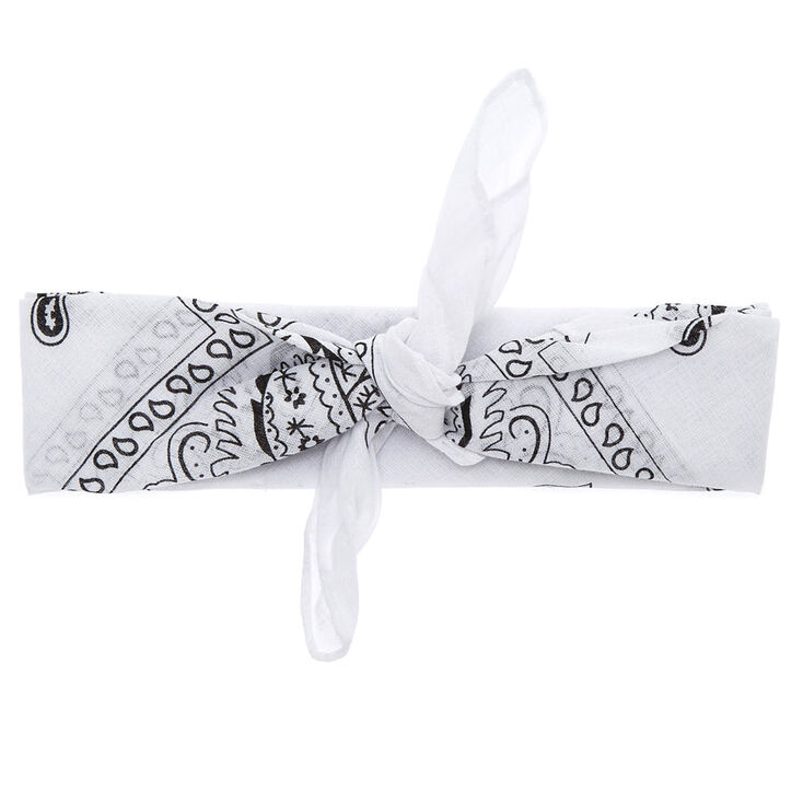 Bandeau bandana motif cachemire - Blanc,
