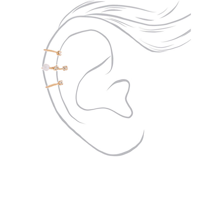 Gold 1&quot; Pearl Ear Cuff,
