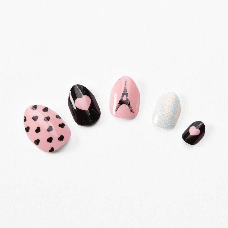 Pink Paris Stilleto Press On Vegan Faux Nail Set - 24 Pack,