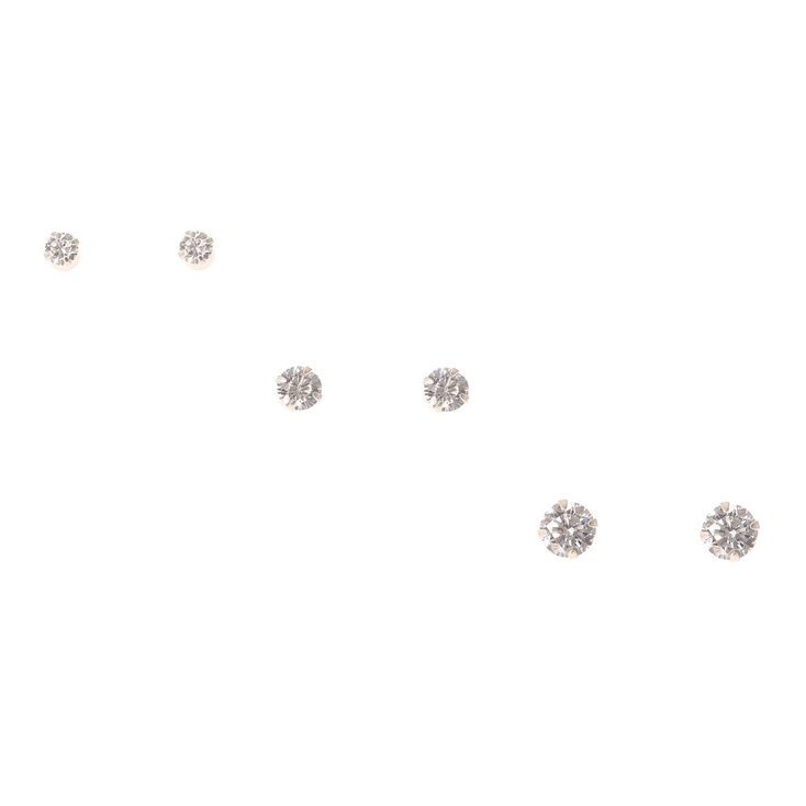 Clous d&#39;oreille en zircon cubique effet d&eacute;grad&eacute; en argent,