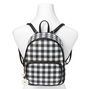 Black &amp; White Gingham Print Small Backpack,