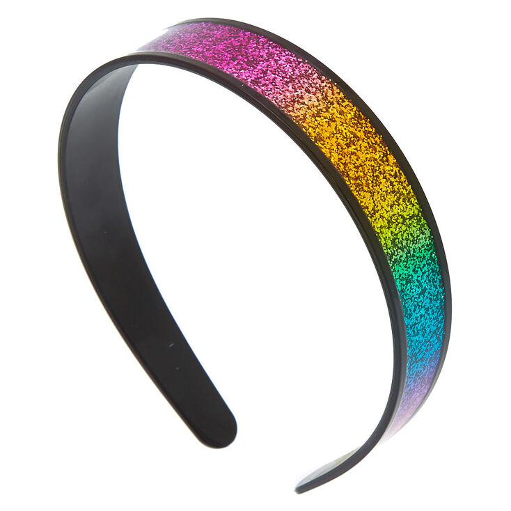 Wide Rainbow Glitter Headband,