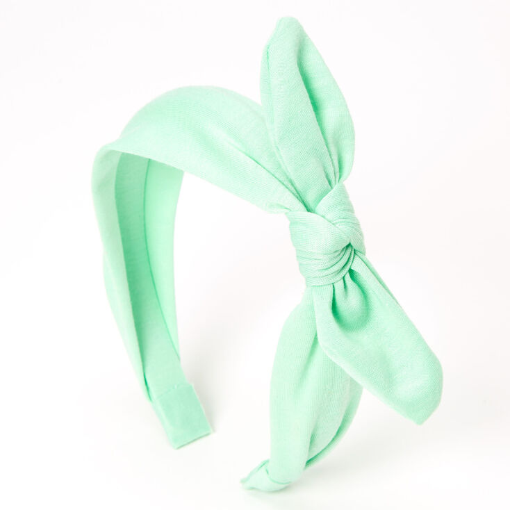 Claire's Serre-tête à nœud noué - Vert menthe